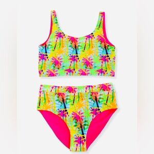 Brand new George Hats Neon Palm Print Two-Piece Swimsuit size M